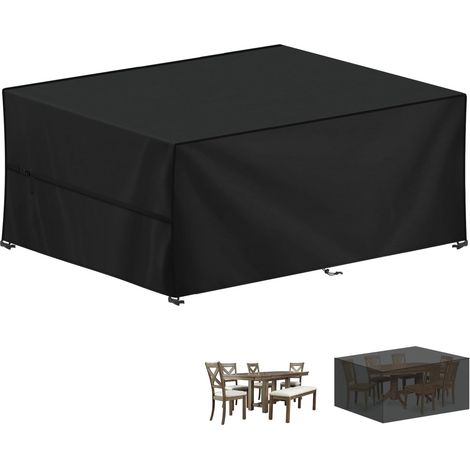 Housse Table Jardin 245x165x100cm Bâche Table de Jardin Imperméable Bache de Protection Exterieur Salon de Jardin, 420D Oxford Housse pour Mobilier de Jardin, Ensembles de Table et de Canapé (1/5)
