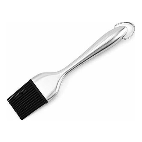 Pinceau de Cuisine, Brosse en Acier Inoxydable avec Poils en Silicone pour la Patisserie/BBQ/Steak - sans BPA et utilisable jusqu'à 250°C (8 pouces) (1/4)