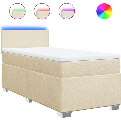 Maison Exclusive - Boxspringbett mit Matratze Creme 80x200 cm Sto