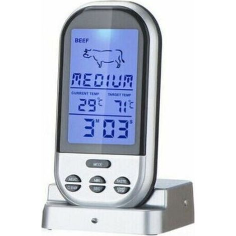 Numerique Thermometre A Viande Sans Fil A Distance Thermometre Alimentaire Pour La Viande De Poisson Minuterie Fumeur Waterproof Grill Bbq Thermometre Pour Grillade
