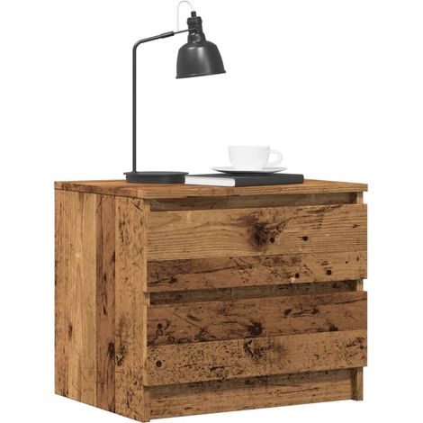 Nachttische 2 Stk. Altholz-Optik 50x40x43,5 cm Holzwerkstoff