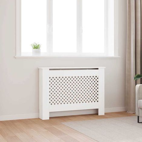 Cache-radiateur Blanc 112x19x81,5 cm MDF