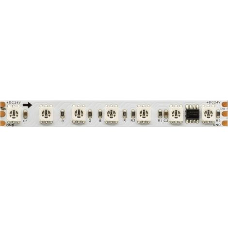 Striscia LED RGB 5 metri FINE SPI2 24V 14W/m 84 LED/m IP20 con Tecnologia SPI per controllo pixel individuale - Beneito & Faure (1/5)