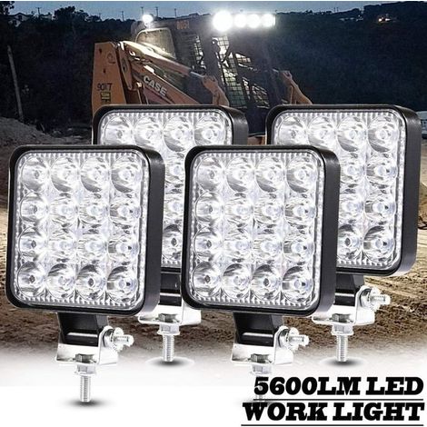 4 phares de travail à LED - Lumière blanche - Pour voitures, motos, SUV, etc. - Lampe 48 W-16 (1/5)