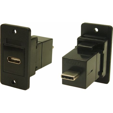 Connecteur USB USB-C F to M Femelle vers Mâle RS PRO 2 ports, Montage panneau, Droit ( Prix pour 1 )