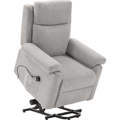 Fauteuil relax releveur électrique tissu gris clair - MACIANA (1/5)