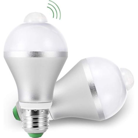 E27 LED Bulbs with PIR Motion Sensor, 15W Smart Light Sensor 5700K Auto On/Off for Stairs, Garage, Hallway, Pack of 2 (1/4)