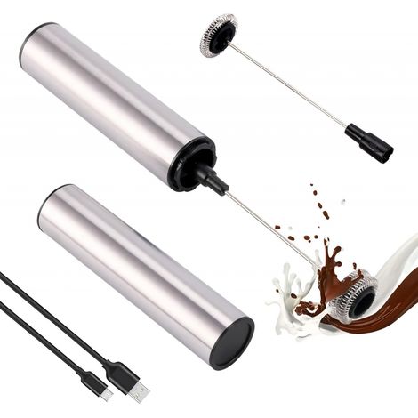 Mousseur à lait électrique, portable, rechargeable, 2 vitesses, pour café, latte, cappuccino. (1/5)