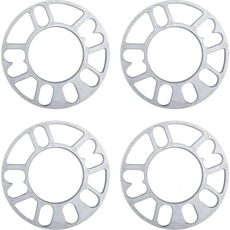 4 Pcs Entretoises De Roues En Alliage Aluminium, joints de moyeu de roue élargis modifiés, elargisseur de voie, 3mm d'épaisseur entretoises de roue universelles (1/4)