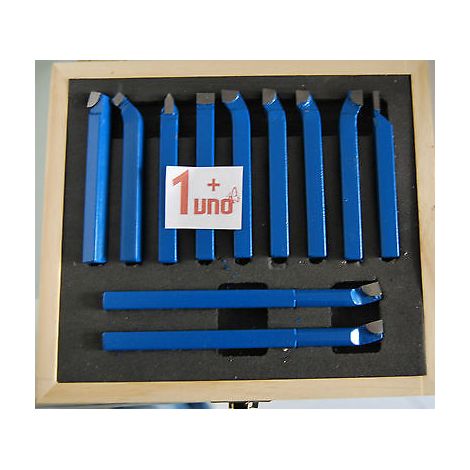 UTENSILI TAGLIO LAME ACCIAIO PER TORNIO 12X12 MM 11 PEZZI PZ BRASATI CASSETTA