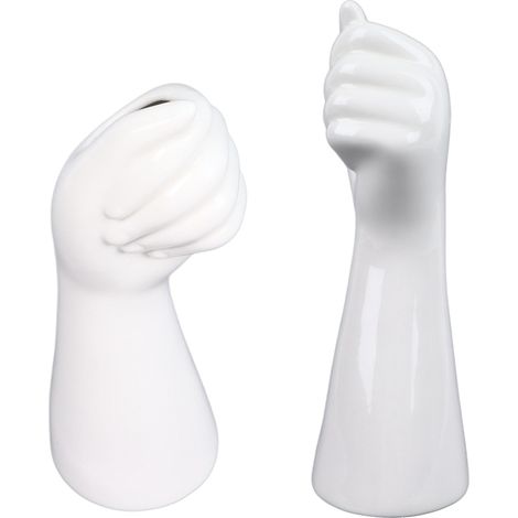 Vase décoratif en céramique en forme de main humaine, objet de décoration créatif pour le salon. (1/5)