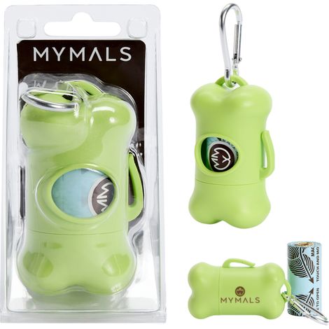 Cubo dispenser Mymals verde + 15 bustine (1/5)