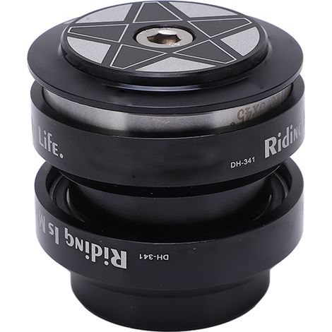 Jeu de direction pour VTT avec roulements doubles, usiné CNC, noir, pour fourche avant et cadre de 34mm. (1/5)
