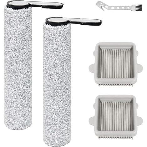 Applicable Accessoires de rouleau de brosse pour Roborock F25, F25 ACE, F25 RT, F25 LT, F25 ALT F25 GT, F25 XT, F25 ACE Combo, F25 Combo pièces, 2 rouleaux de brosse + 2 filtres HEPA