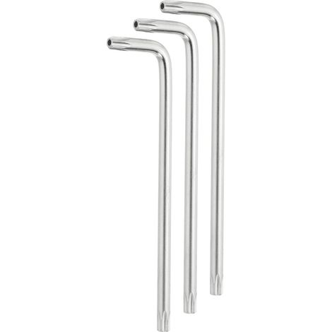 3 Pcs T30 Sécurité Anti Sabotage Torx Étoile Clé Bit Argent (1/5)