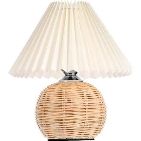 Lampada da tavolo USB con paralume plissettato, lampada da comodino LED per camera da letto, luce notturna chic e morbida, porta USB, decorazione moderna per ufficio (1/5)