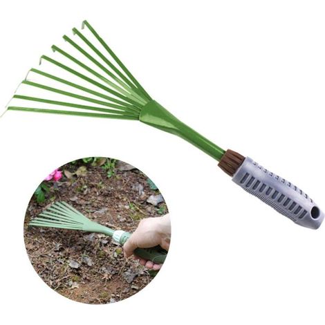 Râteau à arbustes à main avec poignée ergonomique antidérapante - Outil de jardinage à main