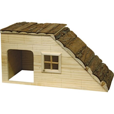 Kerbl Nagerhaus Nature mit Rampe, für Hasen / Hamster / Meerschweinchen (1/5)
