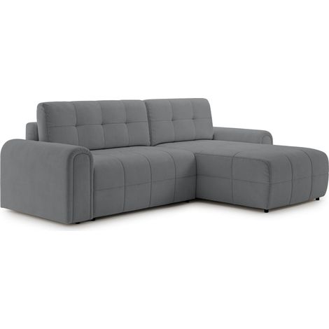 Selsey Simolla – Ecksofa mit Schlaffunktion und Bettkasten, rechts, Chenille, Grau