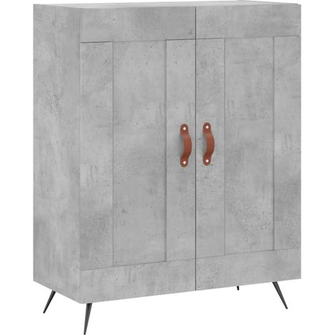 Aparador buffet cómoda mueble mueble de almacenaje organizador cocina salón salón 69,5 x 34 x 90 cm madera contrachapada gris 020032050