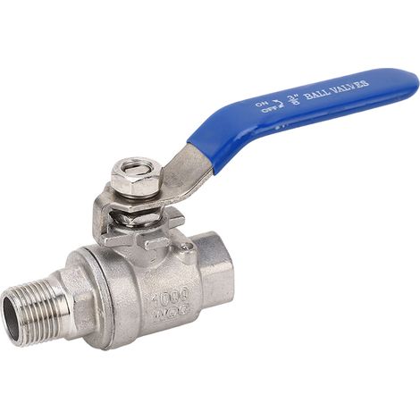 Robinet à bille 3/8" NPT mâle/femelle en acier inoxydable, vanne de régulation haute pression 1000WOG pour tuyauterie (1/5)