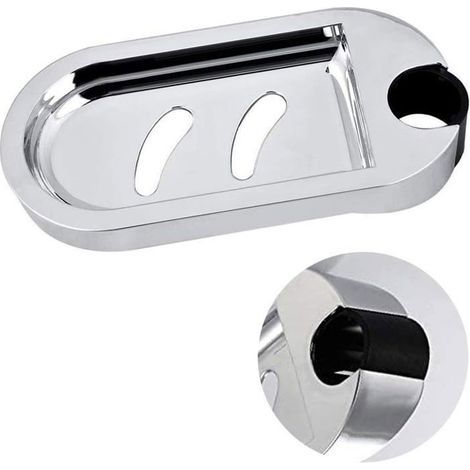 Soap Dish for Shower Bar - Adjustable Soap Holder for Shower Bar, Kitchen, Bathroom, 25 mm Hole (Silver, 1) (1/5)