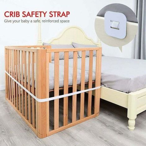 6M Sangle de Lit Cododo, Sangle pour Lit de Bébé Réglable Fixation de Lit d'Appoint Sangle Blanche pour Literie Lit à Sommier (1/4)