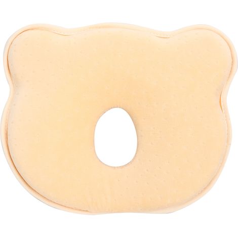 Oreiller doux pour bébé nouveau-né, prévient la plagiocéphalie, coussin de soutien pour le sommeil, ours jaune (1/5)