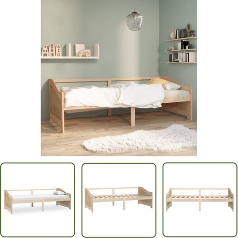 The Living Store Tagesbett 3-Sitzer Massivholz Kiefer 90x200 cm - Tagesbett - Holz-Sofa - Schlafcouch - Gästebett - Kiefer Massiv (1/5)