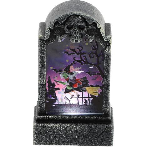 Halloween Pierre Tombale Lumière LED Lumineux Thème Créatif Fête Décoration De Bureau (Motif De Sorcière) (1/2)