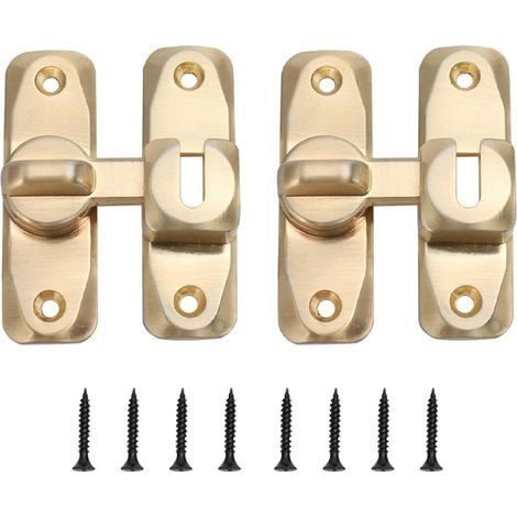 90/180 degree sliding door lock, 2 mini screen door bolts, barn door lock, zinc alloy security angle bolt for garden (1/5)