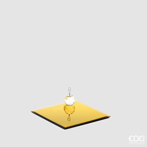 EDG Enzo De Gasperi Base Specchio Quadrato 20 x 20 Cm Gold Vetro