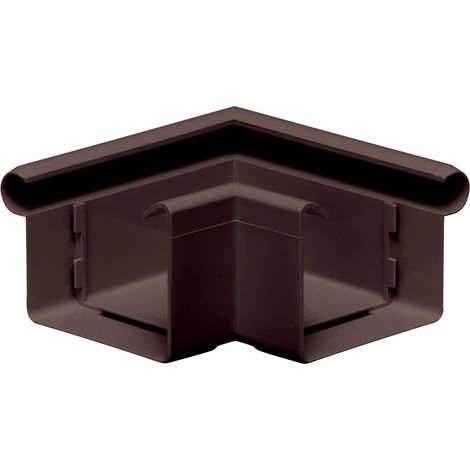 INEFA Rinnenwinkel 90 Grad kastenförmig Außenwinkel, PVC Wulst außen, Verbindungsstück Dachrinnenzubehör, Made in Germany - NW68 / 68mm Dunkelbraun