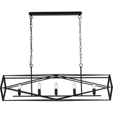 Searchlight CHASSIS - Suspension de plafond à 5 ampoules noires (1/3)