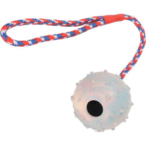 Balle à mâcher en caoutchouc pour chien, avec corde, jouet d'entraînement de dentition pour chiot, pour chiens de taille moyenne et petite