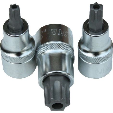 Douille hexagonal T30 1/2 pouce avec trou - Acier S2 Pro