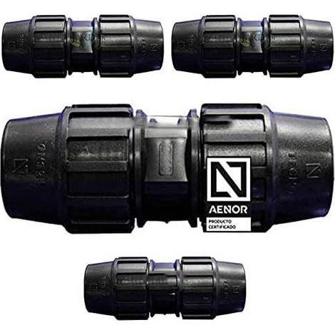 4 Stück PE-Rohr Muffe 25mm Aenor Zertifizierter PE-Rohranschluss 25 mm Verbindung für 25mm PE-Rohr