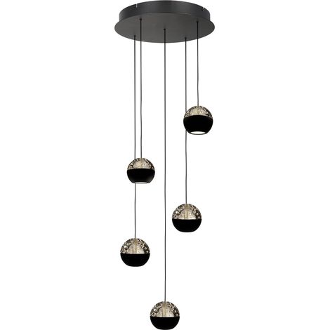 Steinhauer Exclusive - hängeleuchte - BELLUNO - schwarz - glas (1/2)