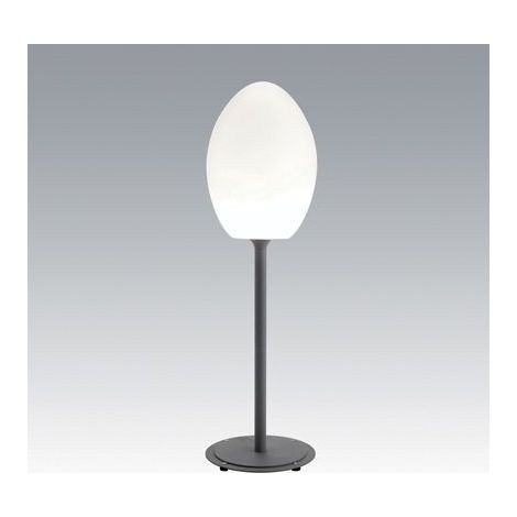 Piantana Esterno Contemporaneo Egg Termoplastica E Porcellana Grigio 1 Luce E27 (1/5)