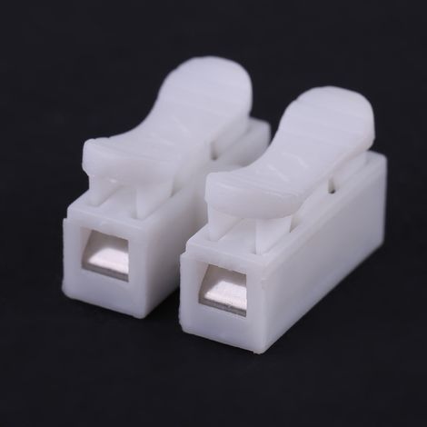 Blocs de connexion rapide CH-2 pour plafonniers LED, type à bouton-poussoir autobloquant à 2 positions, 50 pièces par ensemble. (1/3)