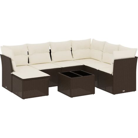 Maison Exclusive - Set sofás de jardín 8 piezas y cojines ratán s (1/3)
