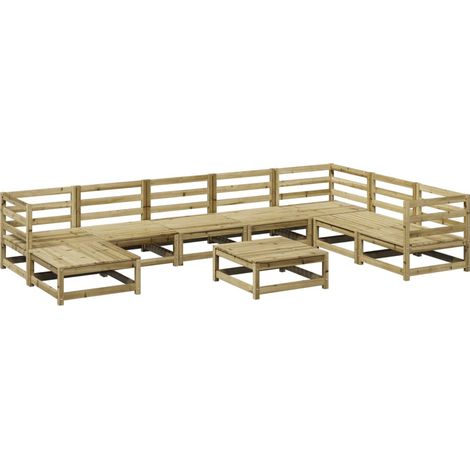 Maison Exclusive - 9-tlg. Garten-Sofagarnitur Kiefernholz Imprägn