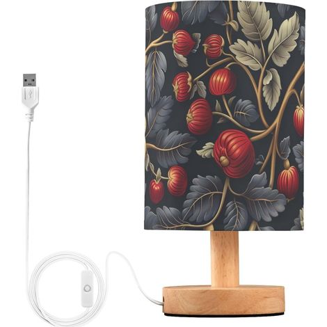 Lampe de table d'intérieur en forme fleur figue rouge noire (1/5)