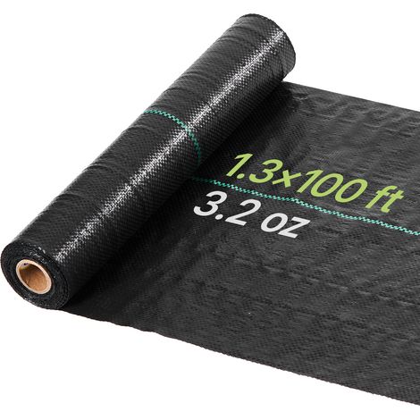 VEVOR Rotolo Telo Pacciamante Anti Erbe Infestanti 0,4 x 30,5 m, Tessuto Anti Erbacce da Giardino 90 g/m² in Polipropilene, Barriera Telo Pacciamante per Prato Giardino Orto Tessuto Anti Erbacce, Nero (1/5)