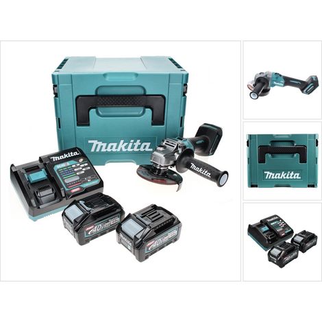 Makita GA008GM201 Meuleuse d'angle sans fil Ø 125 mm 40 V max. / 2x 4,0 Ah Batterie + Chargeur dans MAKPAC (1/5)
