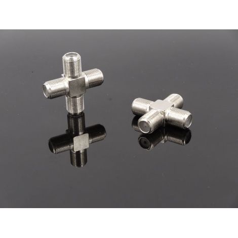 Vierpoliger britischer Typ-F-TV-Kabelstecker, dreipoliger Typ-F-Set-Top-Box-Adapter, vernickelt (1/5)