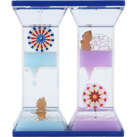 Minuteur Sablier Scellé à Liquide Coloré pour Décoration de Bureau et Jeu Sensoriel (1/5)