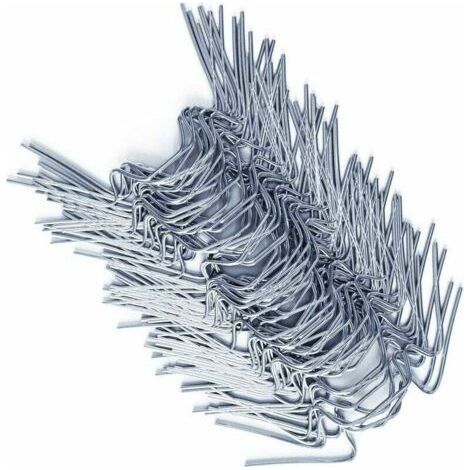 50x Glass clips for greenhouse made of stainless metal 1.6mm thick Type W (1/5)