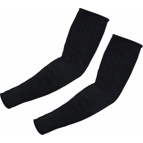 1 Paar Kevlar-Ärmel, Armschützer, Ellbogenbandagen, schnitt- und feuerfest, schwarz (1/5)