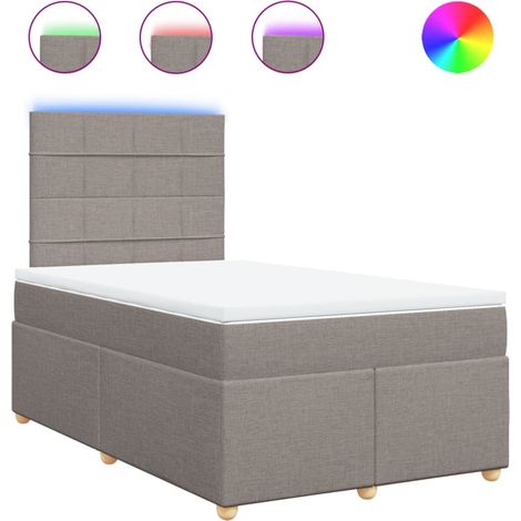 Maison Exclusive - Sommier à lattes de lit avec matelas taupe 120x190 cm tissu (1/5)